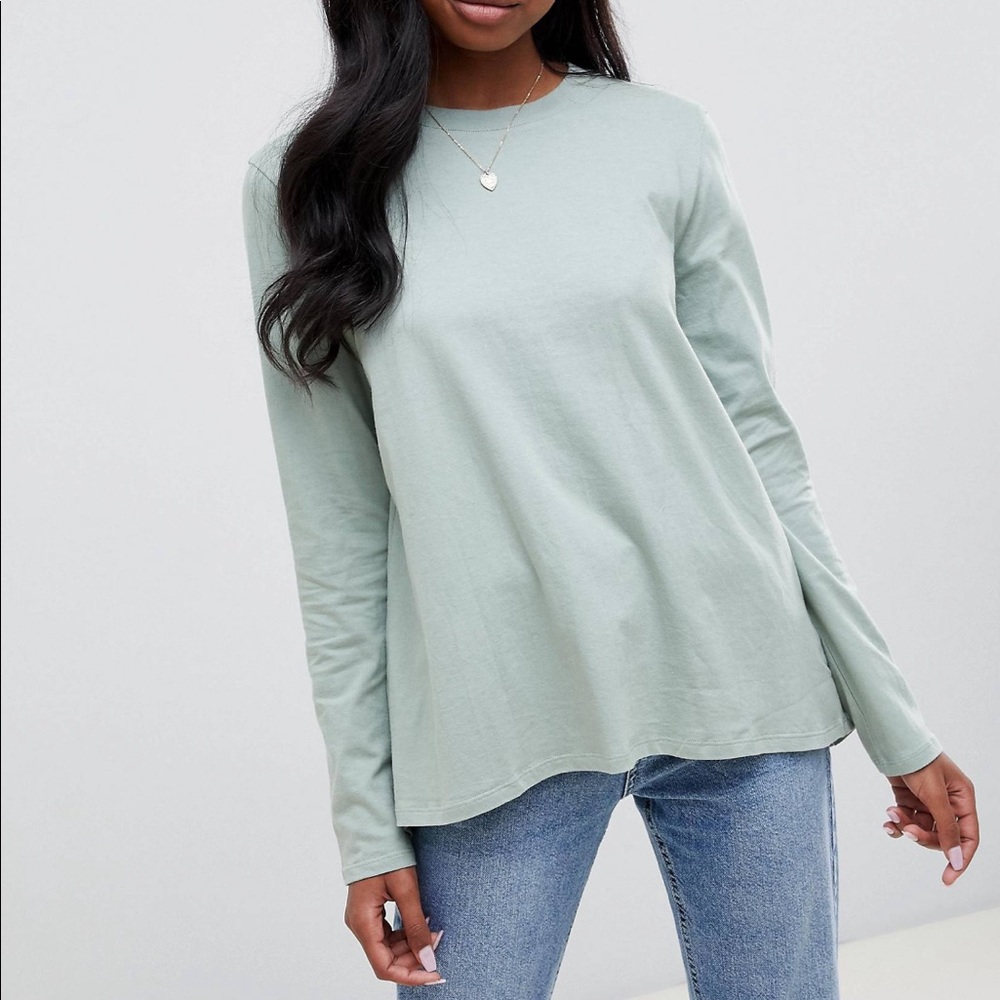 ASOS Long Sleeve Tee w/Split Back & Dip Hem